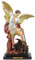 Ebros groß Erzengel St. Michael besiegen Lucifer Satan Statue 35,6 cm hoch mit Messing Namensschild Boden Guido Glastisch Reni inspiriert katholischen Kirche Schlacht von Armageddon Erzengel Warrior