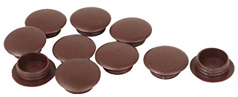 sourcing map 10stk.Abdeckkappen für bohrlöcher, Abdeckkappen für Bohrlöcher Abdeckkappe Kunststoff Braun für 16mm Dia Loch