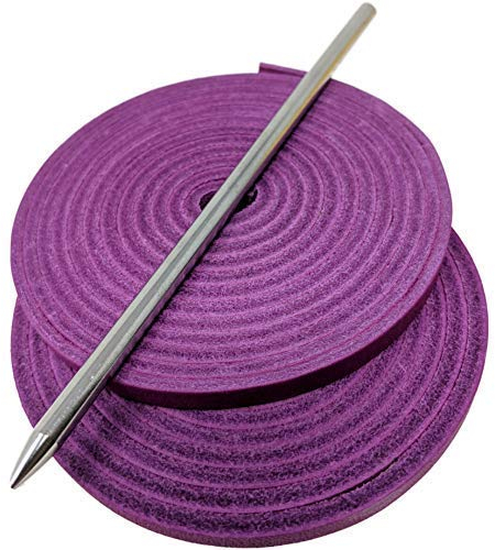 TOFL Softball- und Baseball-Handschuh-Spitzen-Set | Handschuh-Reparatur-Schnürset | 2 Lederschnürsenkel mit Schnürnadel für Fanghandschuhe| Magenta