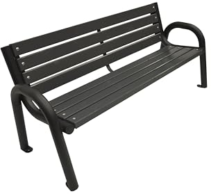 Primario Grande Gartenbank, Parkbank Holz - Gartenmöbel, Outdoor Bank mit 350kg Tragfähigkeit - Sitzbank Wetterfeste, Design Skandinavische (Primario Grau, 150cm - Gesamtlänge der Bank, CE)
