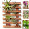 ShopLaLa Jardinière murale – Support en bois pour plantes succulentes d'intérieur et d'extérieur, orchidée vivante Cadre d'affichage vertical pour jardin, balcon, terrasse, salle de bain, Macetas para