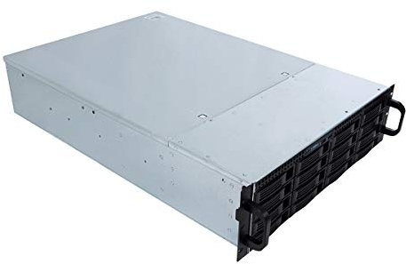 UNYKAch Caja Rack HSW4416 Hot Swap (Sustitución de Bahías en Caliente) 3U ATX, 16 Bahías para Discos de 3,5″ o 2.5”, 4 Ventiladores de 80 mm, 2 de 60 mm, 1 USB 2.0 y 1 USB 3.0