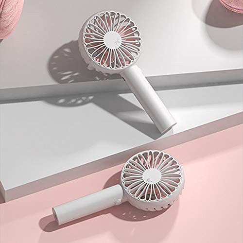 EURS, ventilatore portatile USB, ventilatore a mano, con batteria, per viaggi e casa, Margherita bianca