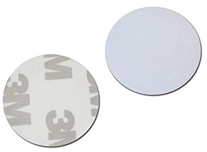 Waizmann.IDeaS® 10x RFID Tag 1K 13,56 MHz COIN 25mm Ø PVC Transponder Wasserdicht Selbstklebend