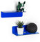 OAPRIRE Wandregal 2er-Set - Einfaches Erweitern der Wandfläche - Längen 23cm Acryl Regal ohne Bohren für Schlafzimmer, Bad, Küche, Wohnzimmer, Büro, Spielzimmer, mit Kabelclips - Blau