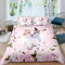 Loussiesd 3D Katze Drucken Bettwäsche Rosa Mädchen Tier Bettwäsche Set Süß Katze Bettbezug Set 135x200cm Natur Pfirsichblüte Kirschblüten Blumenzweig Dekor Bettwäsche Schön 2St für Frauen Erwachsene