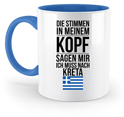 Kreta Griechenland Stimmen Geschenk - Zweifarbige Tasse -330ml-Blue