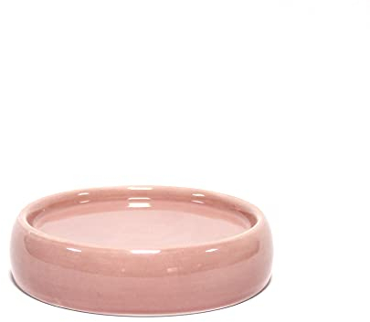 Douceur d'Intérieur, Porte-Savon (Diamètre 10 x 3.5 cm) Bullea Rose Poudre, Céramique