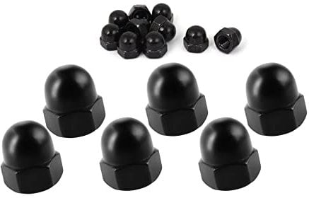 Black Stainless Steel Cap Nut M3 M4 M5 M6 M8 M10 Hex Acorn Dome Head Nuts for Screws Bolts - Pack of 6 (M3)