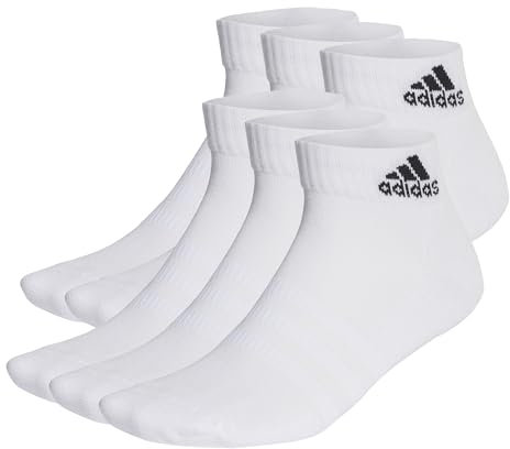 adidas Unisex adulto Cushioned Sportswear Ankle Socks 6 Pairs, White/Black, 6.5-8