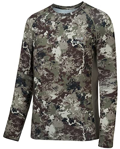 BASSDASH Herren-Langarmshirt, Jagd, Camouflage, LSF 50+, FS13M, Grunge, Camouflage, XL