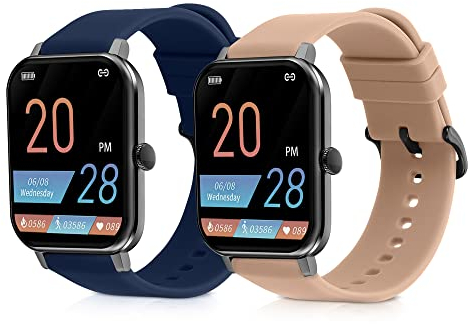 kwmobile 2X Sportarmband kompatibel mit IOWODO R5 / R3 Pro Armband - Fitnesstracker Band Set aus TPU Silikon