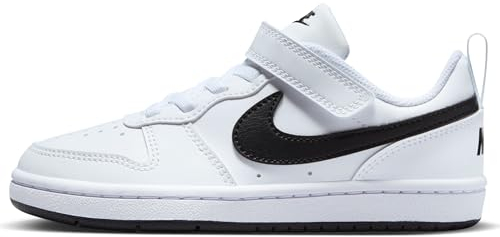 NIKE Court Borough Low RECRAFT (PS), Sneaker, White/Black, 34 EU