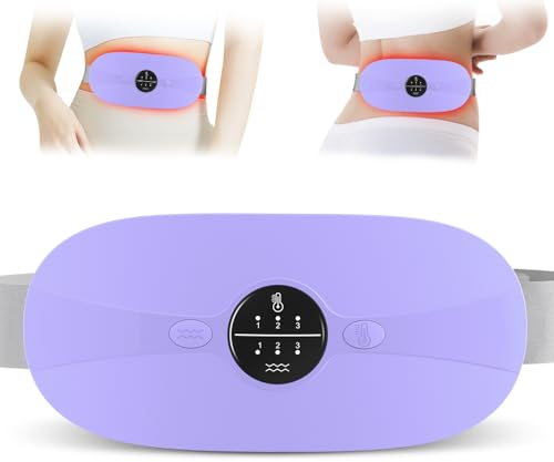 ceinture chauffante regle douloureuse Ceinture Menstruelle Chauffante Coussin Chauffant Menstruel Avec 3 Niveaux de Chaleur et 3 Modes de Massage (Violet)