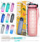 K-MART Sports Water Bottle with Straw and Time Marking, and 32OZ Capacity - Motivational and Eco-Friendly BPA-Free Bottle for Running, Gym, Yoga, Outdoors, and Camping (Style-1, Pink)