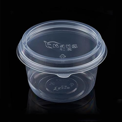 360ml Suppenbecher To Go Transparent Feinkostbecher Kunststoff-Portionsbecher Mit Deckel Plastik Runde Salatschale Klare Verpackungsbecher Für Deli Töpfe Zum Mitnehmen Restaurants Gewürzsaucen 30Stück