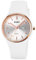 Montre analogique pour femme - Style minimaliste - Montre de sport étanche 3 ATM - Calendrier coloré - Montre à quartz décontractée simple et facile à lire - Bracelet en silicone, blanc