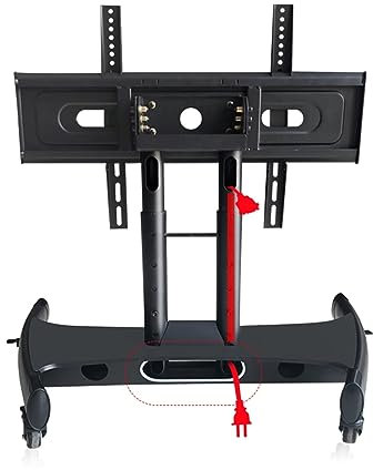 Support au Sol Roulant réglable en Hauteur - Meuble TV inclinable réglable à Angle de 0 à 90° – Support TV au Sol – Chariot TV Mobile sur roulettes – pour téléviseur de 32 à 65 Pouces