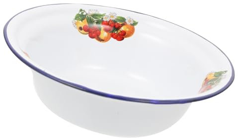 ABOOFAN Retro Enamel Soup Basin Thickened Storage Bowl Bowls Enamel Washbasin Kitchen Gadget