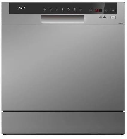 Lavastoviglie compatta NEI NDW8S-3802FS, Classe F, 8 set, 7 programmi, 55 cm, argento