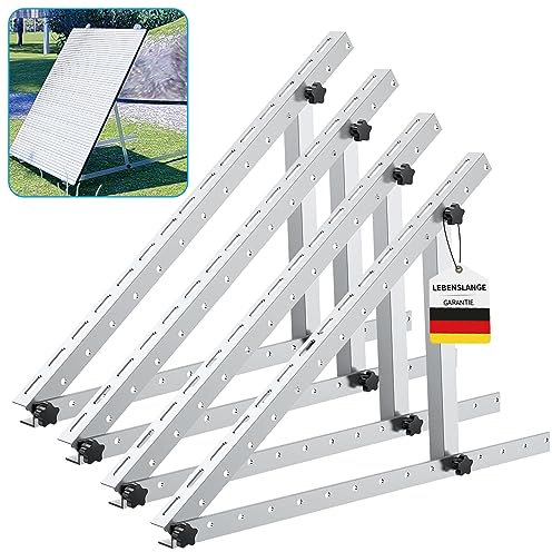 Lutranstra Supports pour modules solaires 45 pouces Supports de montage inclinables en métal réglable, pour panneau solaire pour bateau, camping-car, système de toit (deux paires)