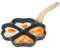 Littleduckling Poêle à omelette antiadhésive pour 4 tasses avec poignée en bois - Poêle à œufs au plat en aluminium pour plaques de cuisson et induction - Noir