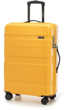 WITTCHEN COMODO Line Mittelgroßer Koffer Trolley Hartgepäck aus ABS TSA Schloss Reisekoffer Check-In Gepäck Größe M Gelb