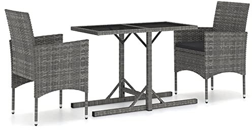 Iiaky 3-TLG. Garten-Essgruppe TerrassenmöBel Set GartenmöBel Essgruppe MöBelsets Garden Furniture Garten MöBel DraußEn Grau - 3072470