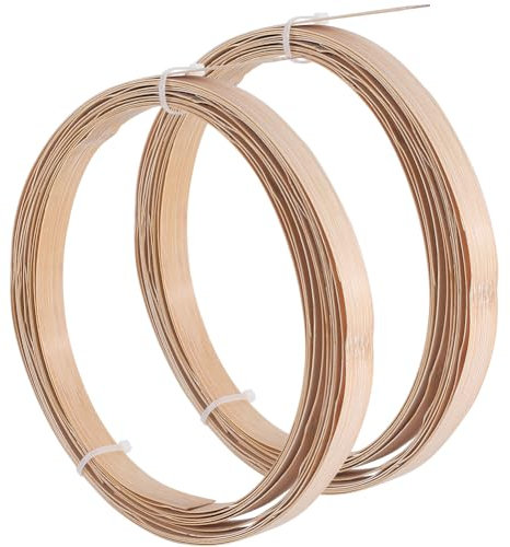 GORGECRAFT 12 m Bambusstreifen Zum Weben 15x1.5mm Natürlich Massiv Lang Dünn Flach Glatte Oberfläche Möbelreparatur Geflochtenes Korbmaterial Für DIY Stühle Körbe Lampenschirme Gewebtes Kunsthandwerk