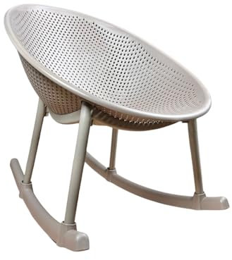 Aspira Home – Schaukelstuhl im skandinavischen Design aus wetterfestem Kunststoff – Ergonomisch & stilvoll für Garten, Terrasse & Balkon – Erhältlich in Weiß, Anthrazit & Sandfarben