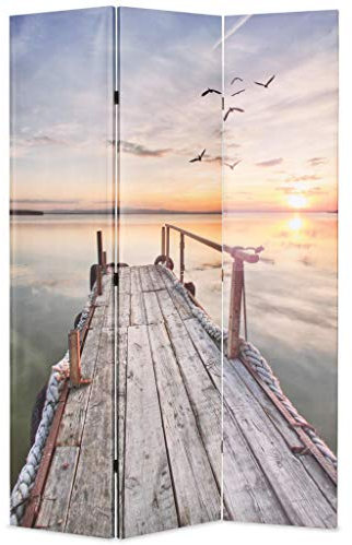 Homgoday Faltbarer Paravent 120 x 170 cm See-Möbel Sichtschutz für den Außenbereich Balkon Garten Garten Trennwand Outdoor Garten Trennwand für den Außenbereich