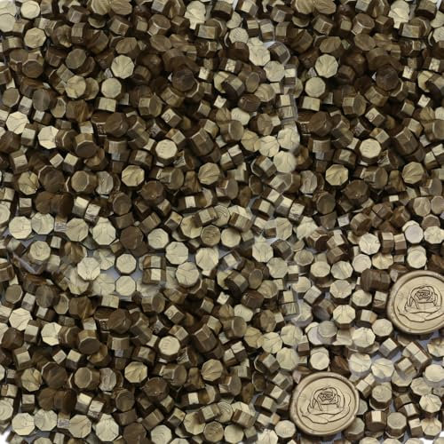 Siegel Wachs Perlen Bronze, Bronze Wachs Siegel Perlen, 600Pcs Bronze Wachs Siegel Perlen für Wachs Siegel Stempel, Wachs Siegel Perlen Kit Perfekt für Hochzeitseinladungen (Bronze)