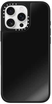 CASETiFY Spiegel iPhone 16 Pro Max Hülle [Reflektierend/1,5 m] 1 x Fallschutz in Militärqualität, kompatibel mit Magsafe, Schwarz auf Schwarz