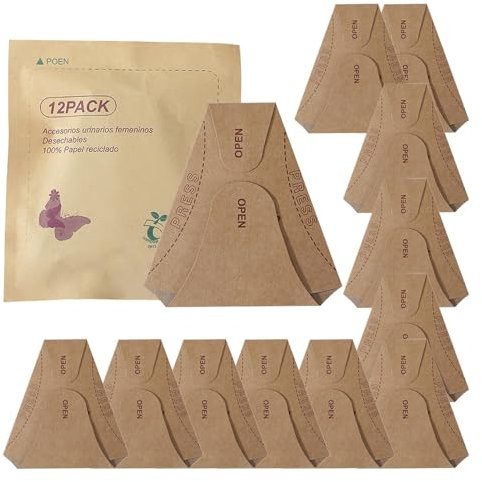 Entonnoir à pipi pour femme, urinoir féminin pour voyage | Femmes en papier portables à l’extérieur de la tasse à pipi | 12 pièces emballées individuellement, tasse à pipi debout imperméable pour femm