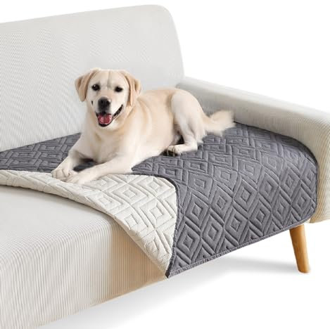 The Fellie wasserdichte Hundedecke, rutschfeste & Waschbare Hundematte, Haustierdecke für Hunde & Katzen, Sofa Schutzdecke gegen Tierhaare & Kratzer, Ideal für Couch, Bett, Autositz (Grau,97×190cm)
