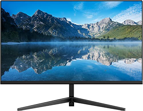 Monitor de visualización LED delgado FHD 1080P de 22 pulgadas, monitor de computadora, frecuencia de actualización de 60 Hz con HDMI VGA y audio, compatible con VESA, cuidado de los ojos, uso para el