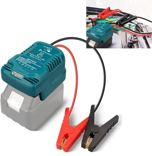 Auto-Starthilfe-Adapter für Makita 18-V-Batterie, TEPULAS Autobatterie-Booster mit 11AWG-Kabel, 12V-Auto-Starthilfe für Motoren bis zu 3,5L Benzin oder 6,5L Diesel