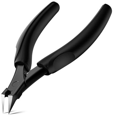 FVION Coupe Ongle Pied – Pince à Ongle Droite pour Ongles Incarnés et Épais – Ciseaux à Ongles Adulte/Senior avec Manche Confort (Noir)