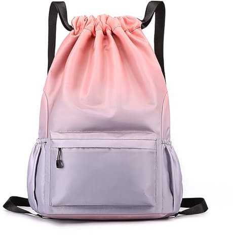 Nnicorns Sac à Dos Sportif Imperméable Grand 33x16x49 cm - Homme/Femme pour Yoga, Fitness, Voyage & Shopping - Cordon Ajustable Résistant (rose)