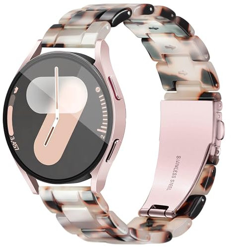 Vamyzji Compatible with Samsung Galaxy Watch 7 6 5 4 40mm 44mm, FE 40mm, 5 Pro, 6 Classic 43 47mm, Light Resin Strap for Samsung Watch 4 Classic Active 2