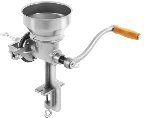 Getreidemühle Manuelle Manual Grain Grinder Mill Gusseiserne Handmühle 28.5cm zum Mahlen von Kaffee Mais Hafer Saatgut Dicke Einstellbar Kornmühle Silver