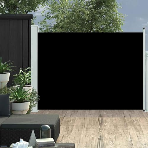 Myheimly Seitenmarkise Sichtschutz Windschutz Sonnenschutz Balkon Seitenmarkise,Schwarz,120 x 500 cm