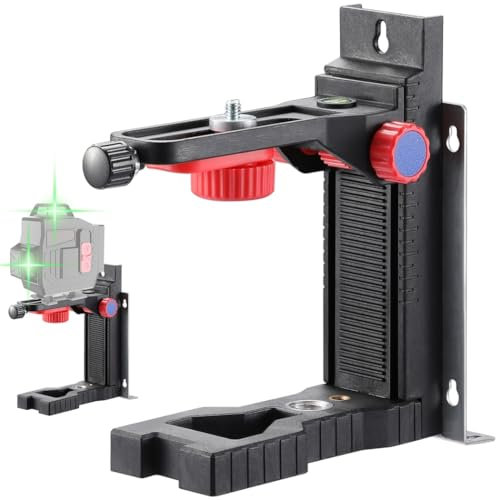 Support de niveau laser magnétique avec base réglable en forme de L, filetage mâle 1/4, pour montage mural et plafond