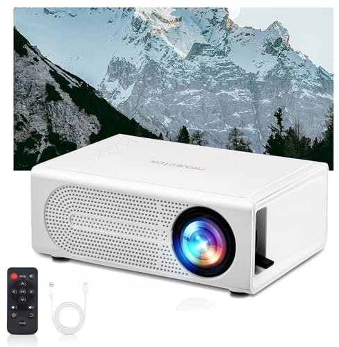 Nastopee 2025 Mini Beamer Handy，M200 Mini Bluetooth Projektor HD 1080P mit Tv Stick, Tragbarer Outdoor Beamer für Handy Heimkino Video Projector Kompatibel für HDMI/USB/Laptop/iPhone/Android
