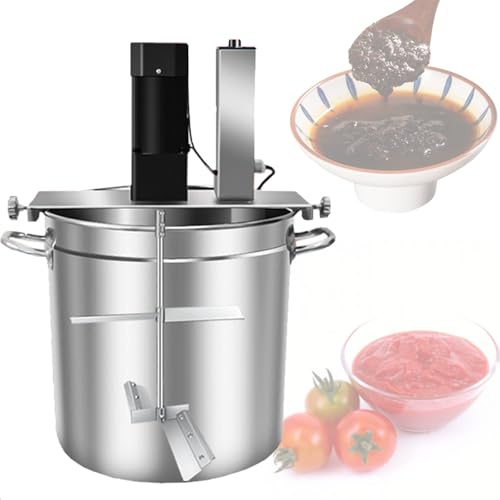 VFMVOYNZ 20L/25L/40L/60L Automatic Cooking Pot with Stirrer Stand Mixer Commercial Food Mixer Electric Stirrer with Double Stirring Paddle & Adjustable Speed for Making Jam/Sauce/Filling(25L)