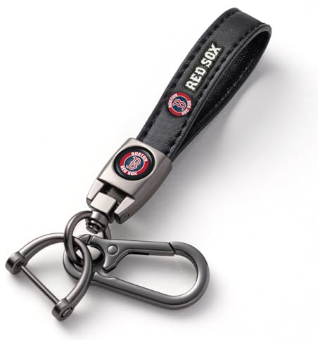 Dr.LexMoss Auto-Schlüsselanhänger für Boston Red Sox Baseball-Fans, Leder-Schlüsselanhänger für Autoschlüsselanhänger, Souvenir/Geschenke für Männer und Frauen, Red Sox
