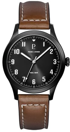 Pierre Lannier - Armbanduhr Aviateur - Quartz Uhrwerk - Gehäusedicke: 8.5 mm - Gehäusebreite: 40 mm - Edelstahl - 5 ATM