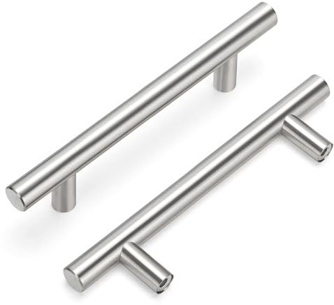 Goldewarm 12 Pack Kitchen Door Handles 96mm Hole Center Cabinet Handles | Kitchen Cupboard Handles Kitchen Cabinet Handles Brushed Nickel Wardrobe Door Handles for Bedroom Stainless Steel