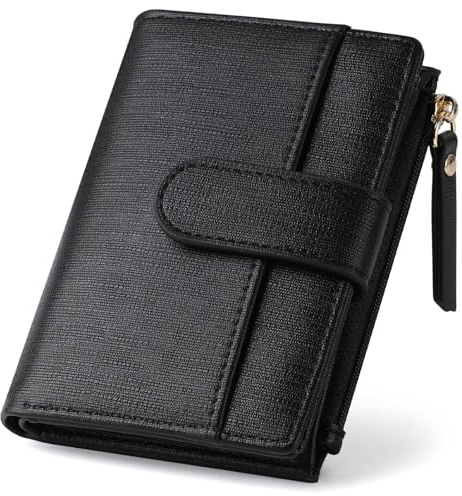RRANCharltu Portefeuille Femme Cuir Petit Porte Monnaie Blocage RFID Noir | Porte Carte Femme, Simili Cuir, Portefeuilles et Porte-Cartes, Blocage RFID, Fermeture éclair Poche à Monnaie, Fenêtre ID