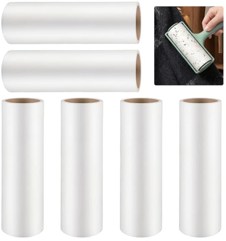 6 Rouleau Vetement Adhesif, 16 cm (360 Feuilles) Rouleaux Adhesifs Poils | Facile à Déchirer Rouleaux Recharge Rouleau Poils Animaux, Brosse Collante Lint Roller pour Vêtements, Chiens et Chats